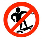 Sign for no skateboarding